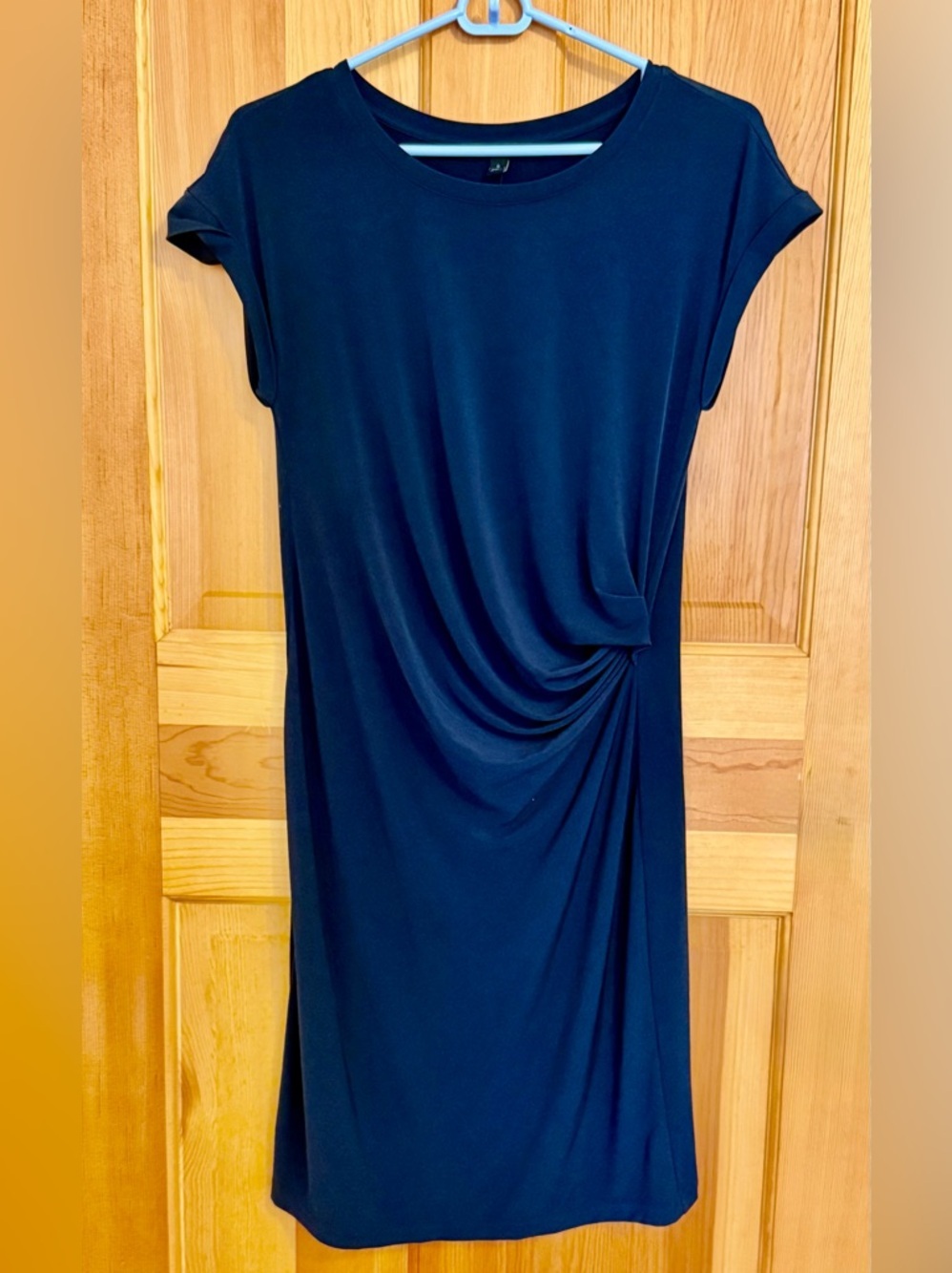 Banana Republic Navy Side-Drape Midi Dress - NWOT